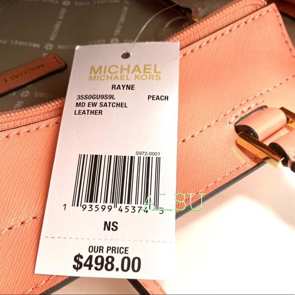 Michael Kors Rainer Medium Leather Satchel Peach - Picture 11 of 11